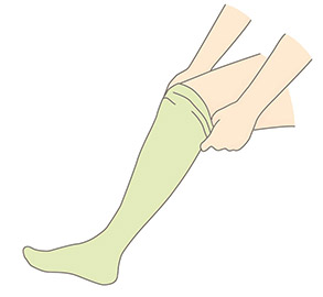 靜脈曲張「漸進式壓縮」彈性襪 示意圖1